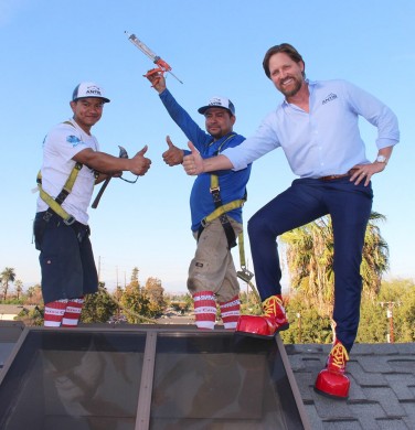 The first donated roof maintenance at the Orange County Ronald McDonald House